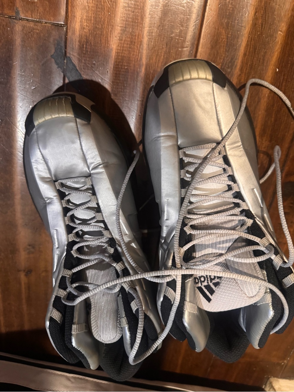 adidas Torsion system Men’s Silver and Black Athletic Basketball Shoes